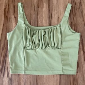 Green crop top